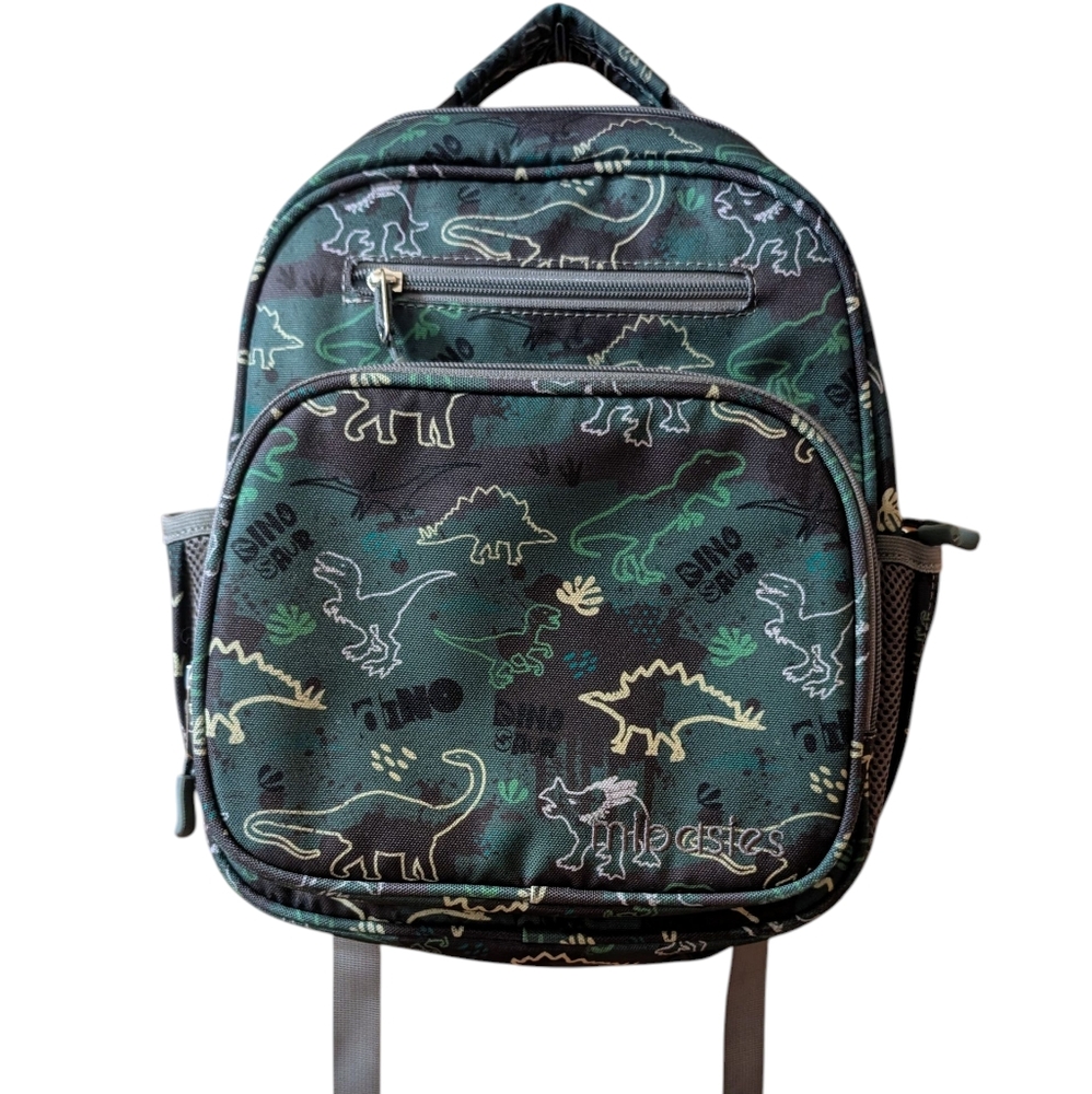 Mibasies Mr. Dino Toddler 7L Backpack - Green and Black